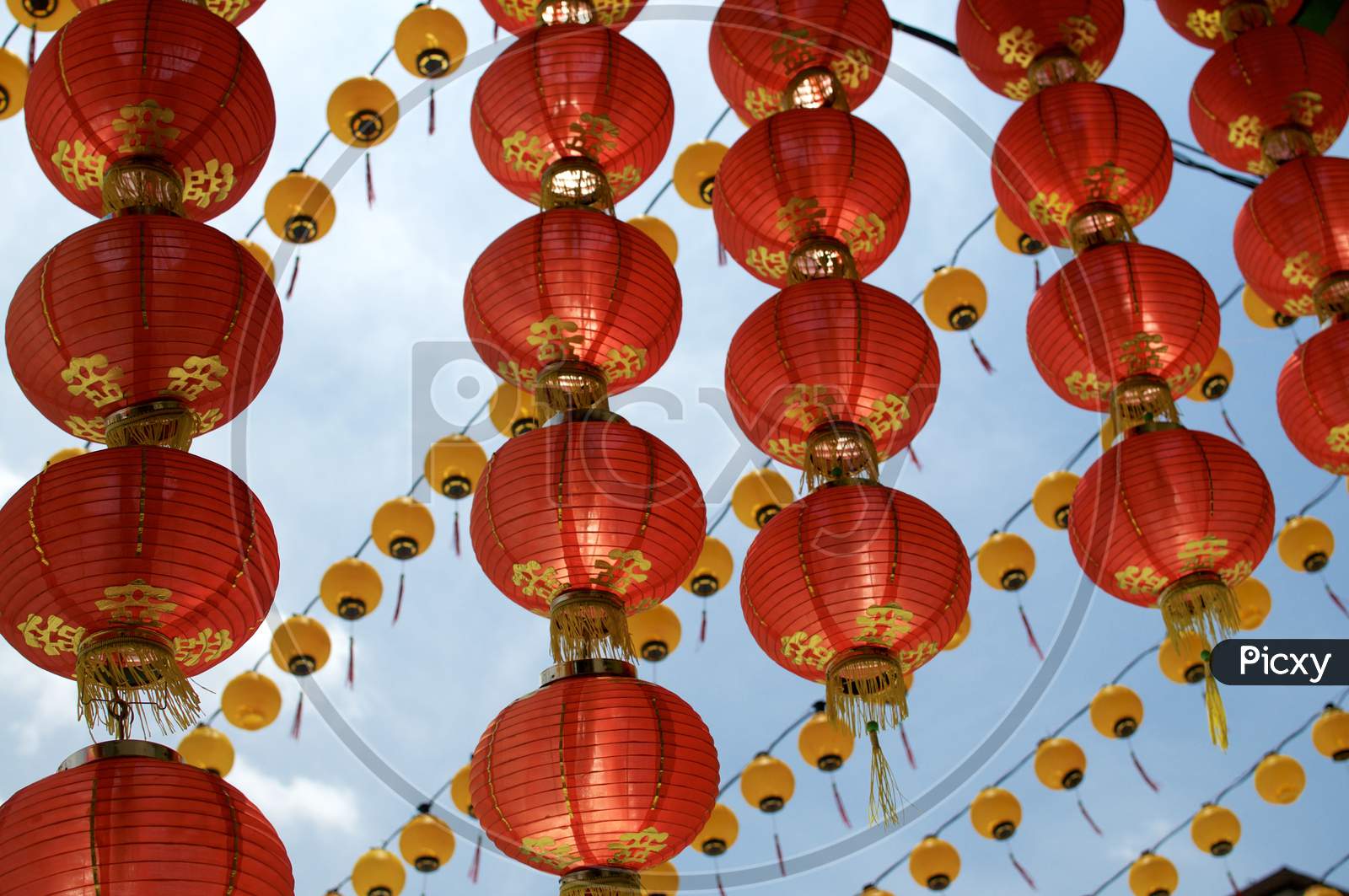 Red Chinese Paper Lantern At Thean Hou Temple