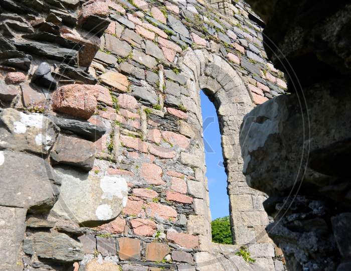 Stone Wall Of St. Mary'S Nunnery On Iona Island