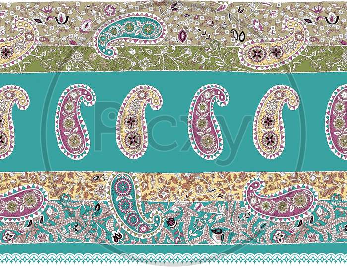 Traditional Paisley Design Pattern Background