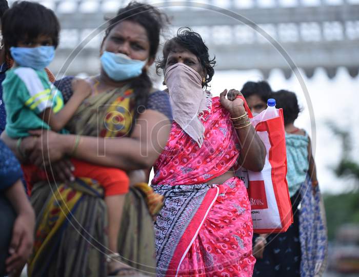 A Migrant Family walks towards Telangana-Andhra Border in Aswaraopet, May 12, 2020 during an extended lockdown amid coronavirus pandemic.