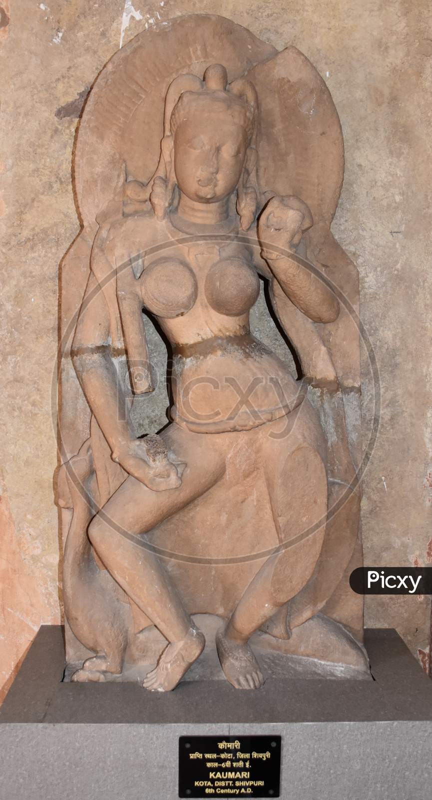 Gwalior, Madhya Pradesh/India - March 15, 2020 : Sculpture Of Kaumari Built In 6Th Century A.D.