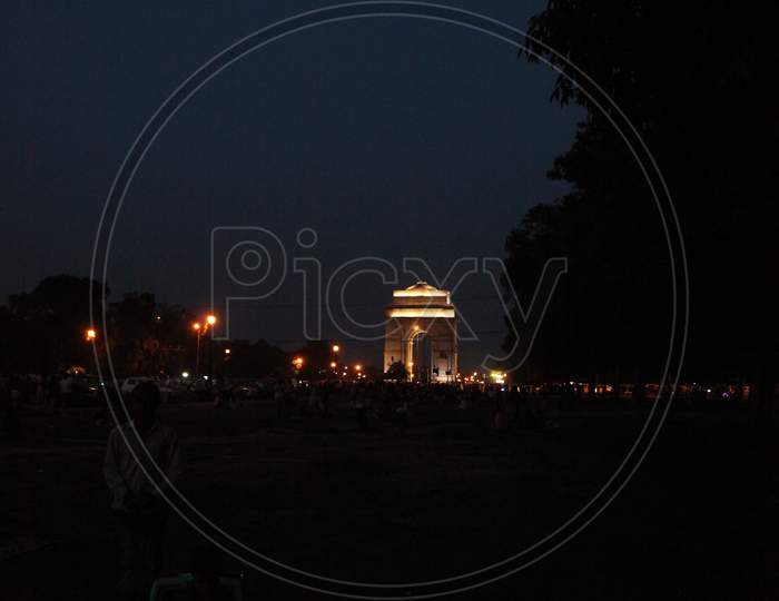 Night View of India Gate, New Delhi