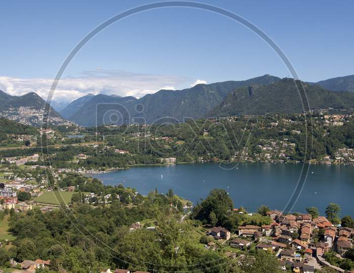 View Over Gulf Of Agno On The Lugano Lake