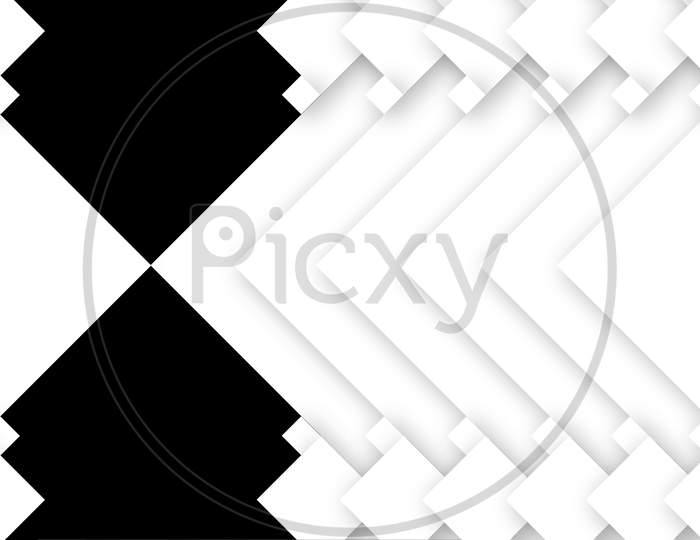Basic Shapes Showing Abstract Mirror Effect Stock Photo In A Row, Abstract, Art, Art And Craft, Black And White