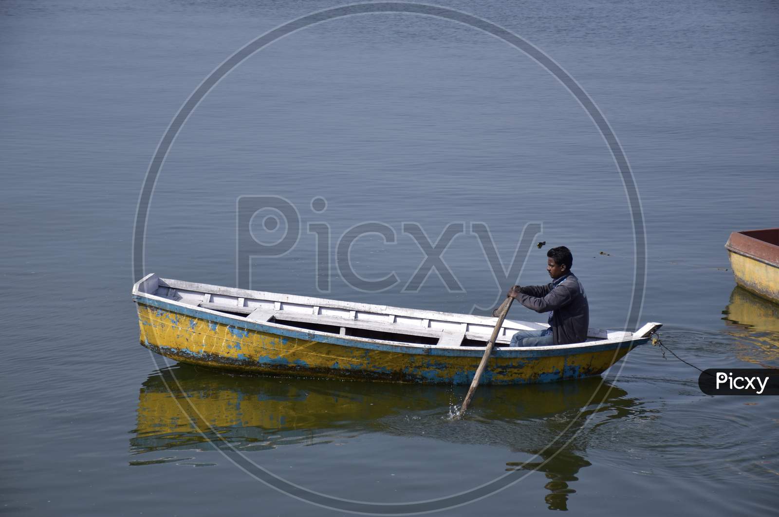 Bhopal, Madhya Pradesh/India : January 17, 2020 - Sailor Sailing In Upper Lake, Bhopal