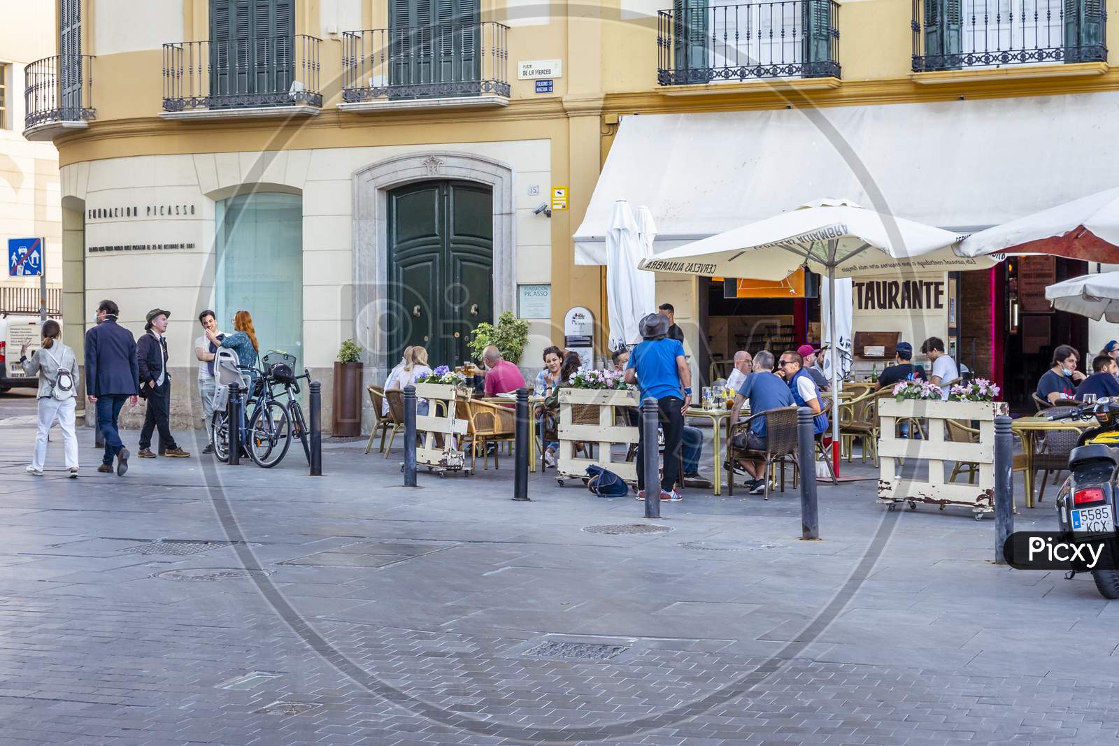 Malaga / Spain - May 18Th, 2020: Cafes Reopen Business For Clients, Coronavirus