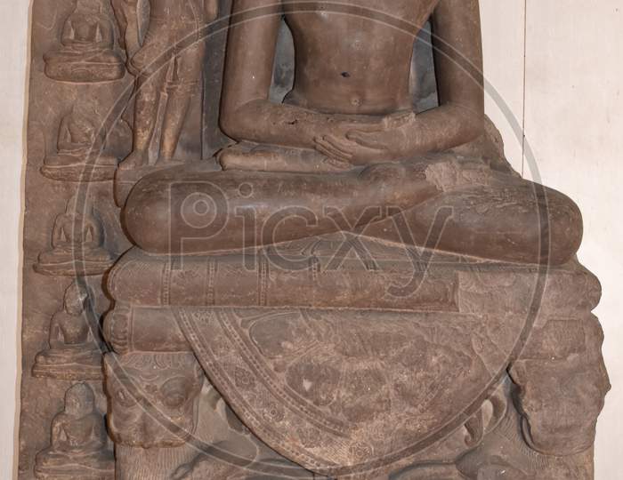 Gwalior, Madhya Pradesh/India - March 15, 2020 : Sculpture Of Sheshashahi Vishnu Built In 11-12Th Century A.D.