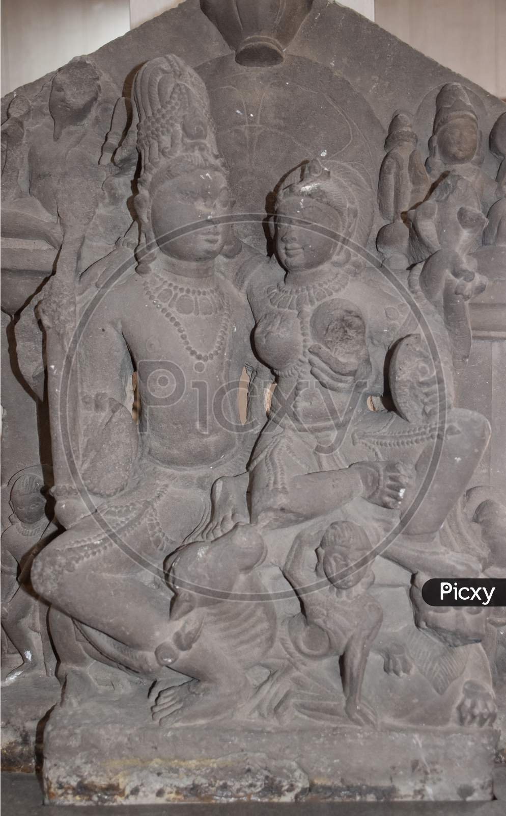 Gwalior, Madhya Pradesh/India - March 15, 2020 : Sculpture Of Shiva-Parvati