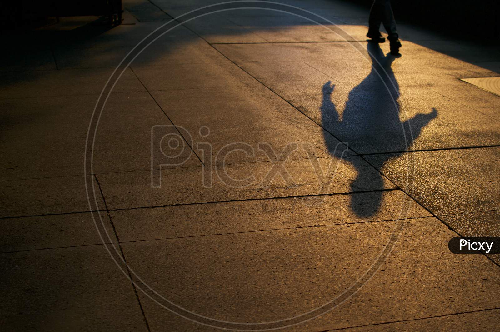 Shadows Of Walking Man