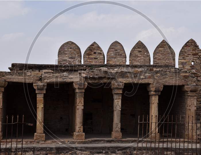Gwalior, Madhya Pradesh/India - March 15, 2020 : Exterior Of Gwalior Fort