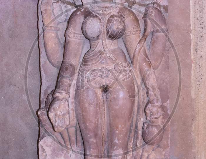 Gwalior, Madhya Pradesh/India - March 15, 2020 : Sculpture Of Parvati (Goddess) Built In 6Th Century A.D.