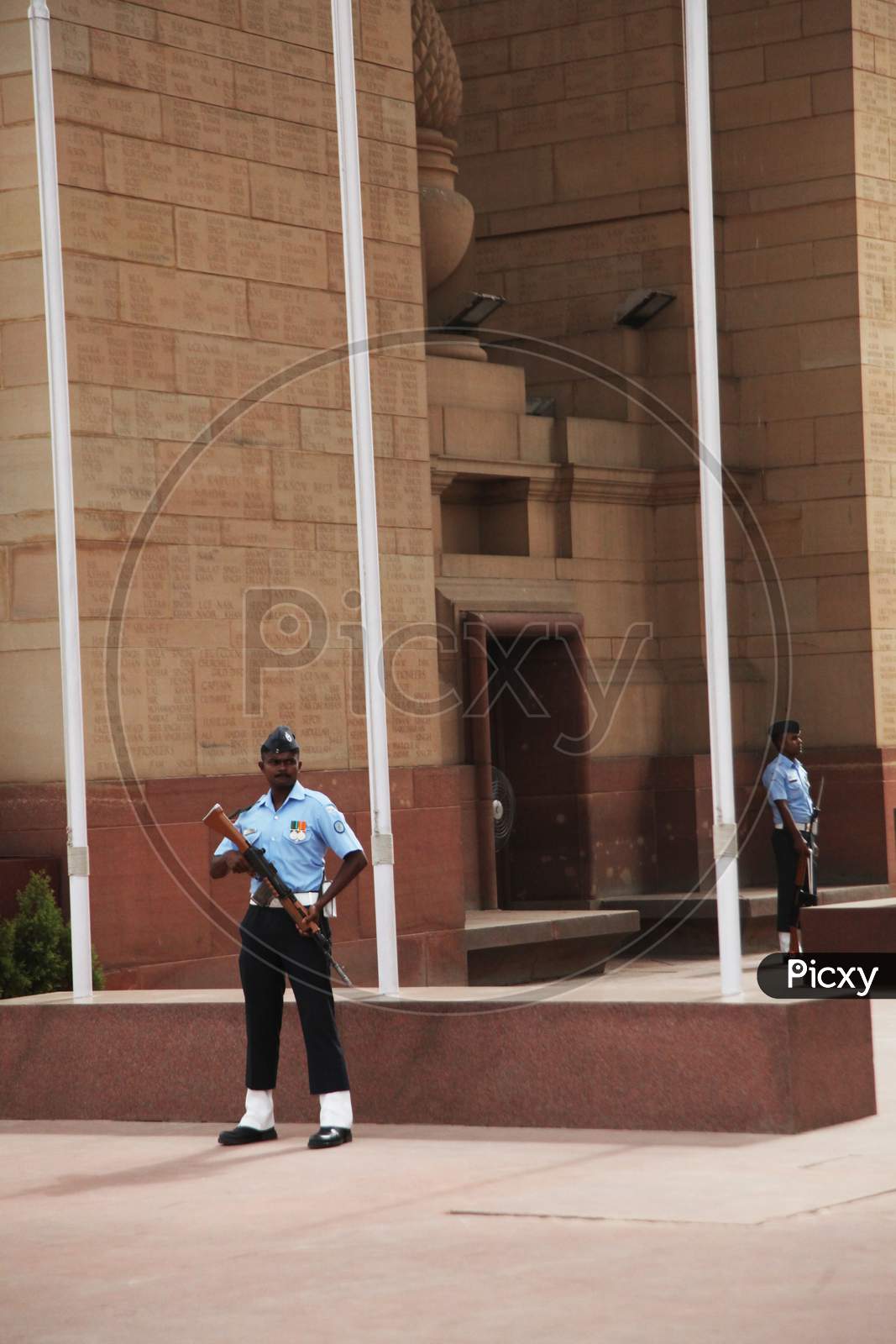 Security Officers with Gun near India Gate