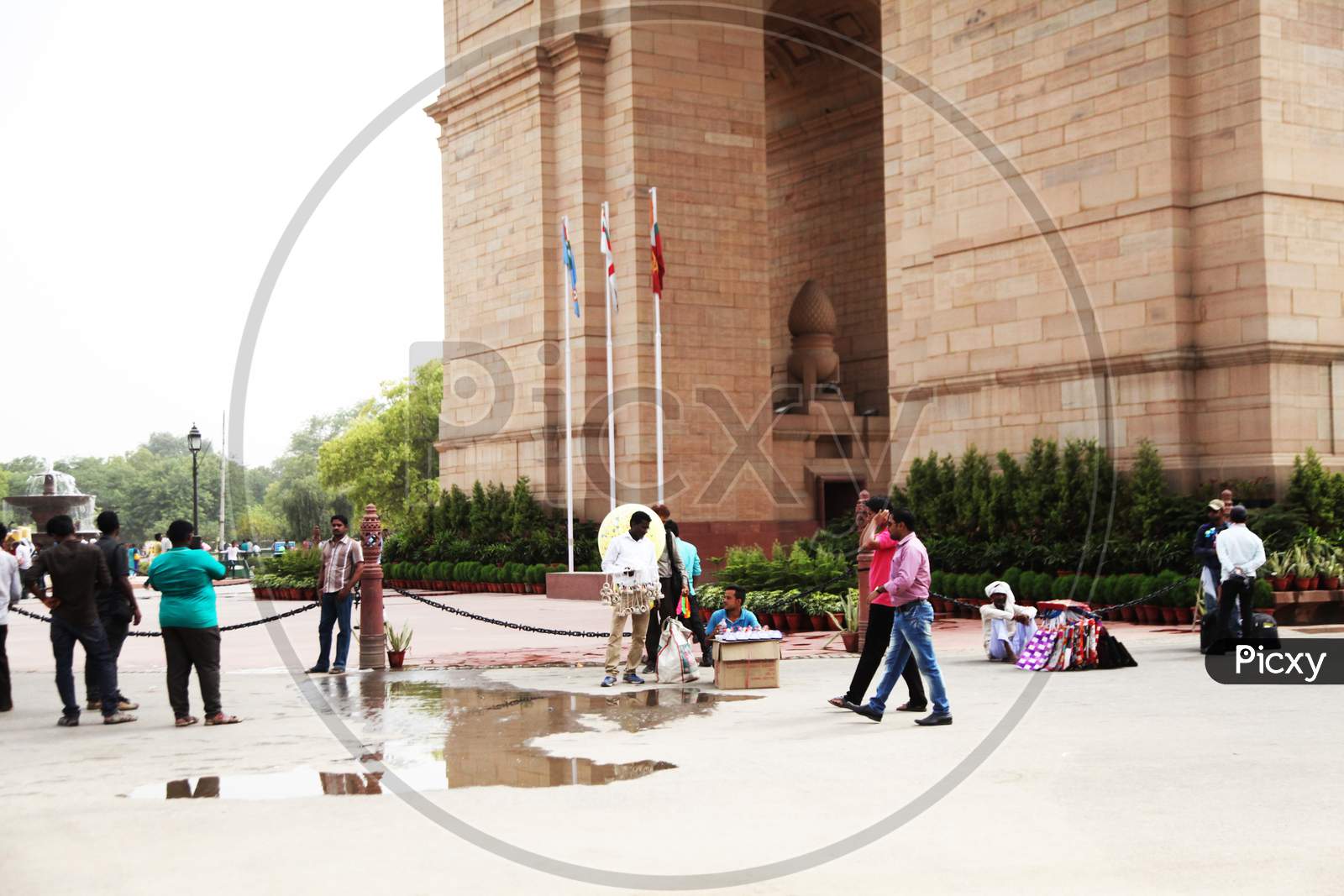Visitors at India Gate in New Delhi