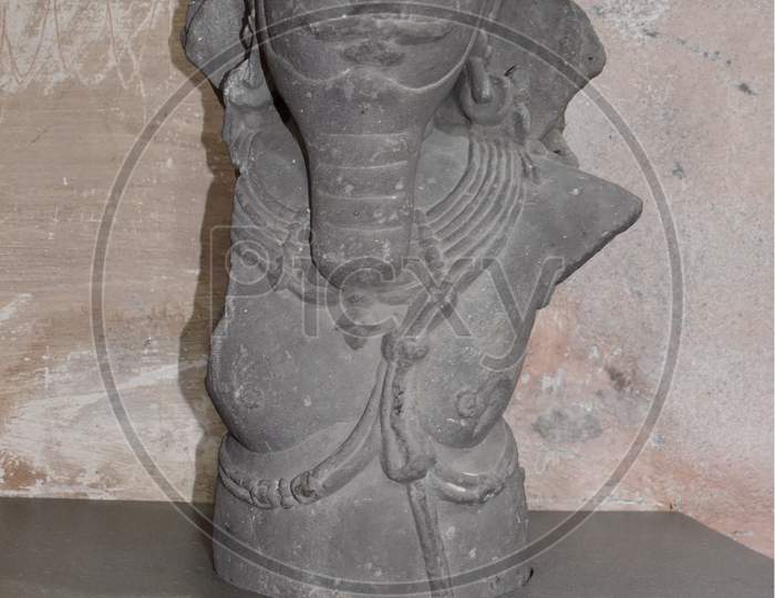 Gwalior, Madhya Pradesh/India - March 15, 2020 : Sculpture Of Brahma Built In 13Th Century A.D.
