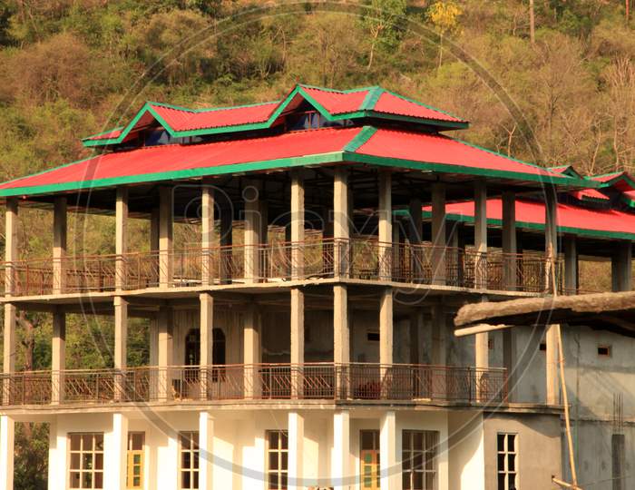 A House on a Mountain in Kumarhatti, Himachal Pradesh