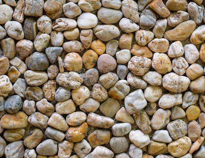 Texture Of A Wall Made Of Sea Stones