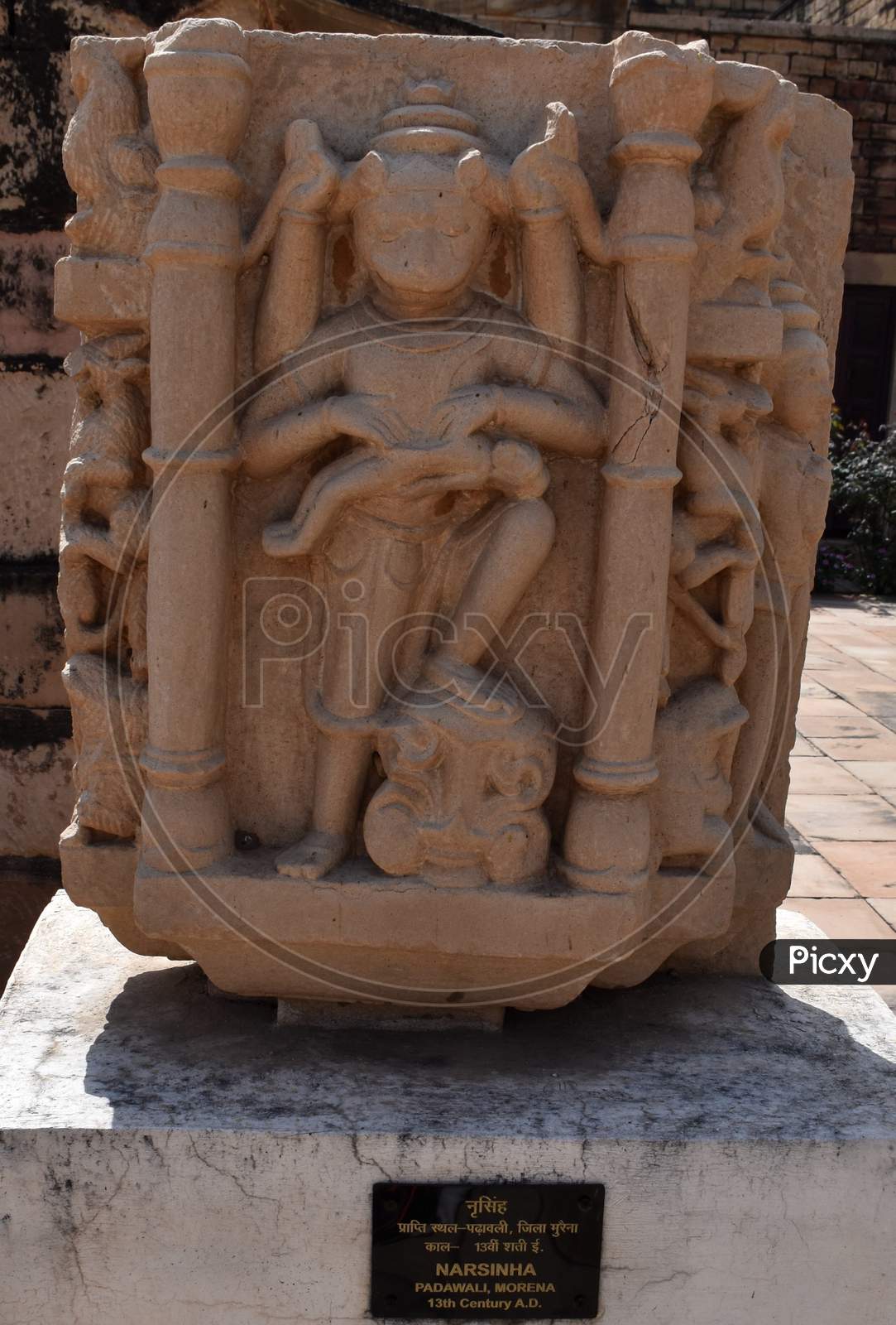 Gwalior, Madhya Pradesh/India - March 15, 2020 : Sculpture Of Narsinha Built In 13Th Century A.D.
