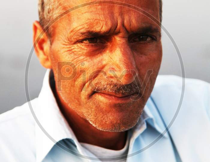 Portrait of Old Indian Man