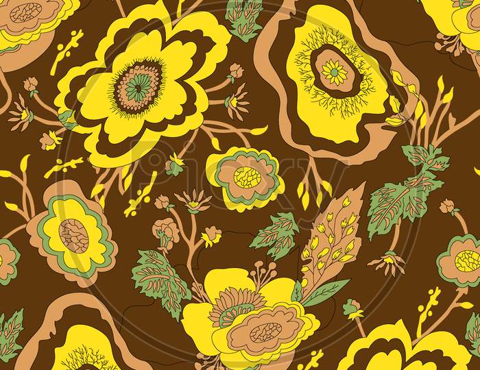 Abstract Seamless Bold Flower Pattern