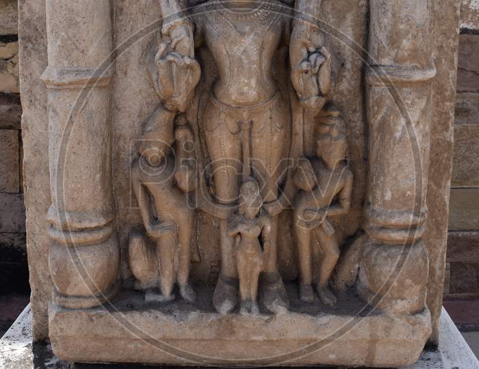 Gwalior, Madhya Pradesh/India - March 15, 2020 : Sculpture Of Surya Built In 13Th Century A.D.