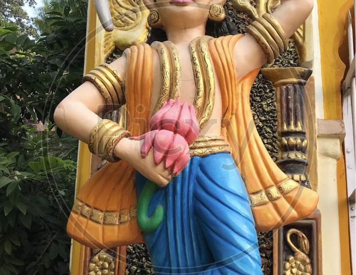 Jabalpur, Madhya Pradesh/India : November 23, 2019 - Statue of Door Guard or Dwarpal or Watchman outside the Pisanhari Ki Madhiya Temple