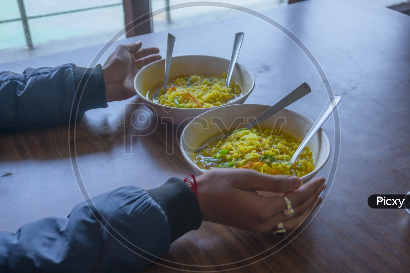 bowl of noodles, road side food in sikkim, vegetable maggi soup