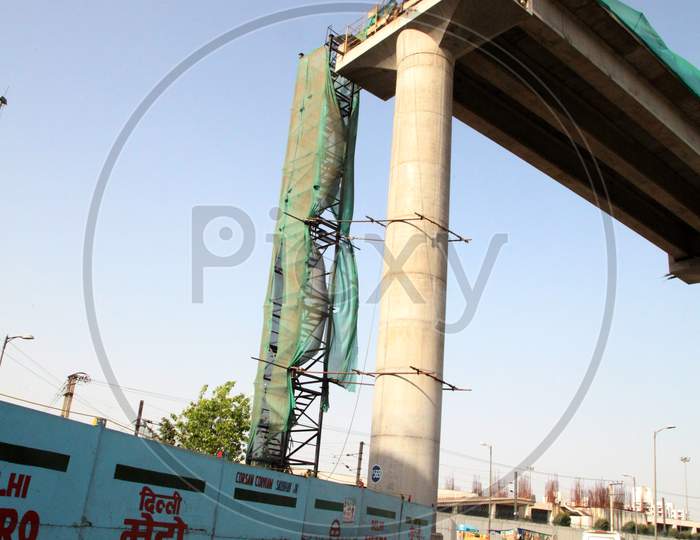 Under Construction site of a Metro Bridge