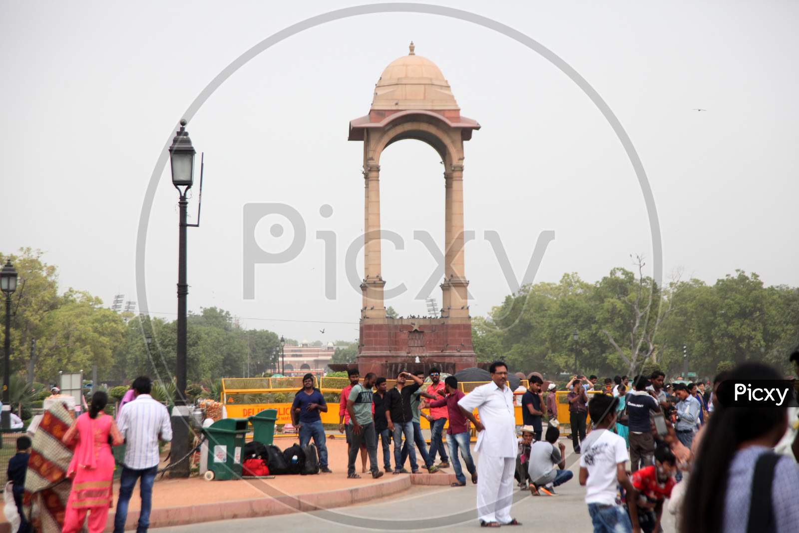 Visitors near India Gate in New Delhi