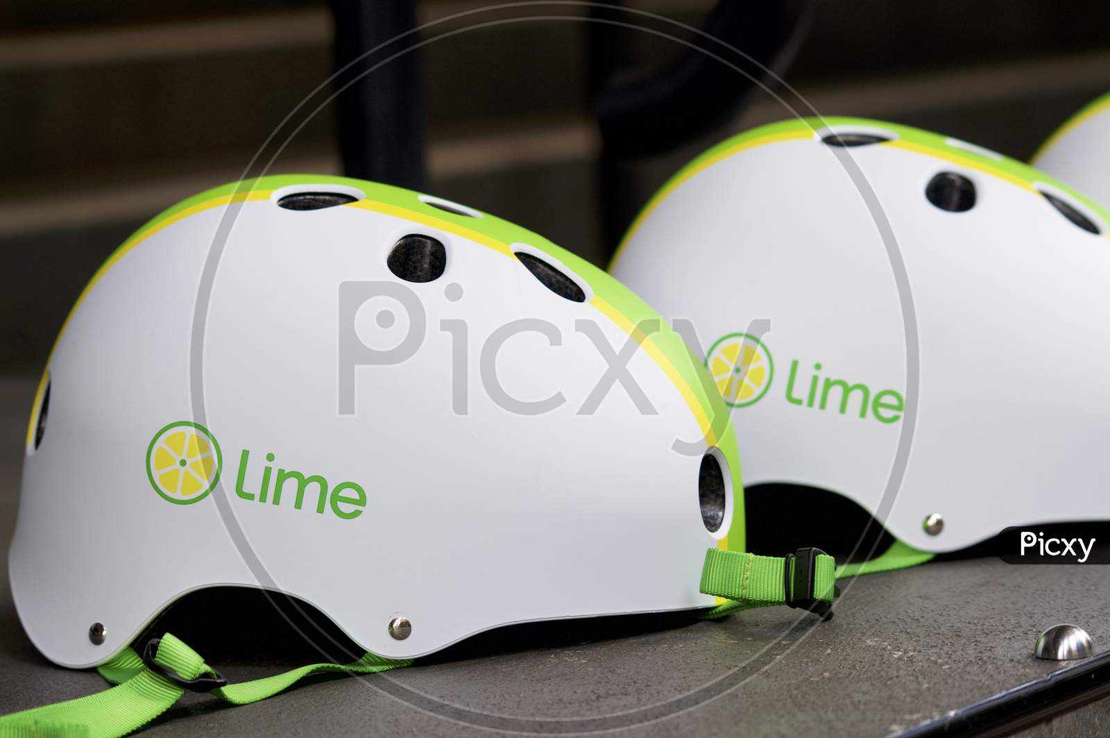 Two Lime E-Scooter Helmets