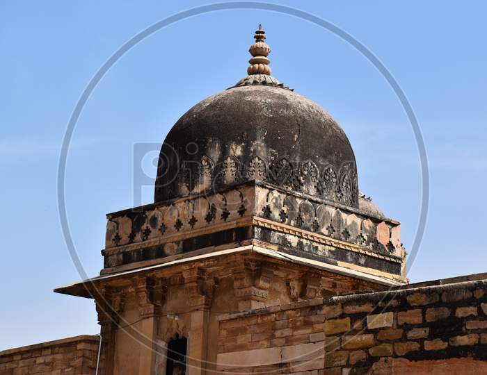 Gwalior, Madhya Pradesh/India : March 15, 2020 - Dome At 'Gujari Mahal' In Gwalior Fort