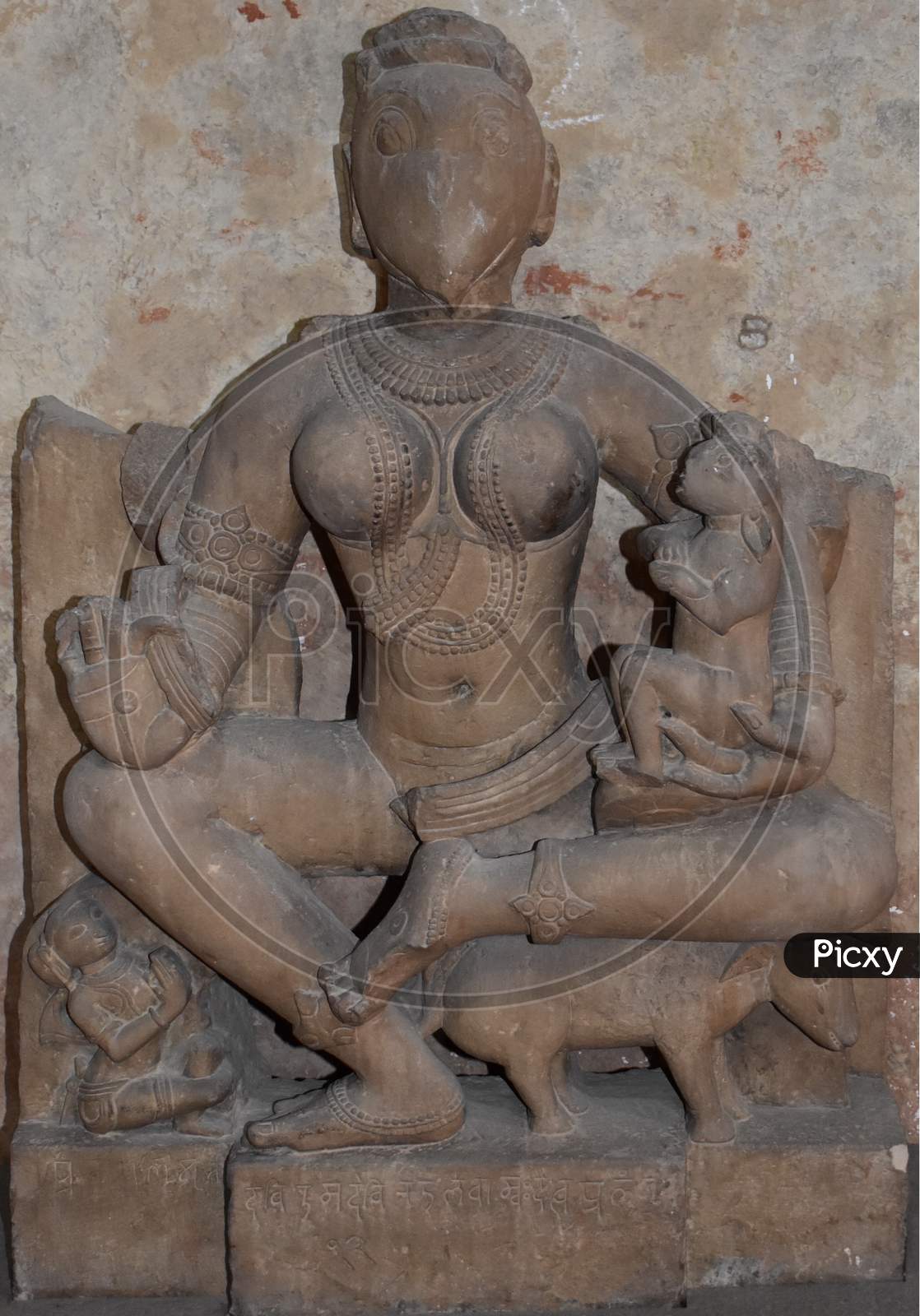 Gwalior, Madhya Pradesh/India - March 15, 2020 : Sculpture Of Uma Built In 13Th Century A.D.