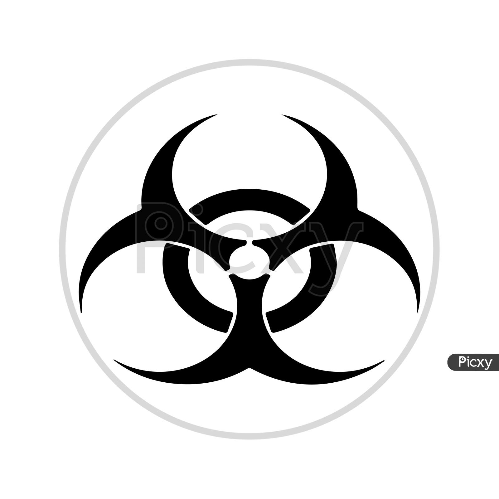 Biohazard Warning Symbol Isolated On White Background.