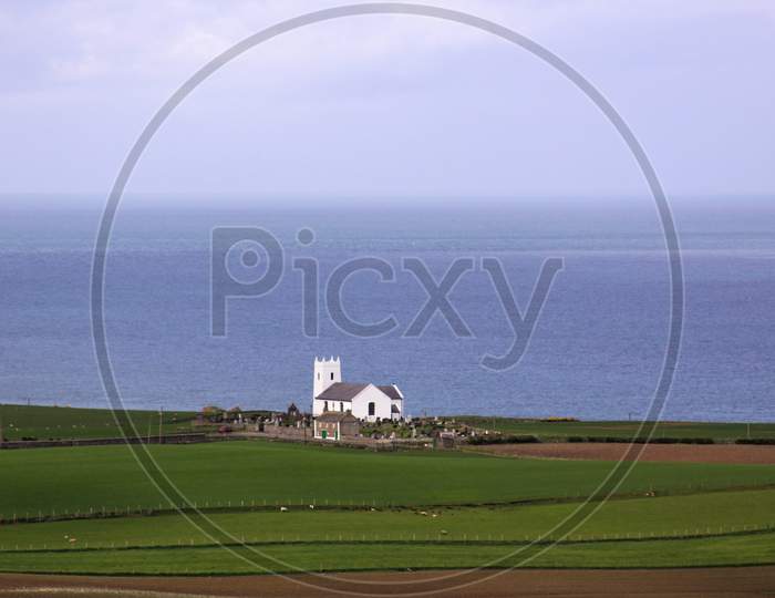 Ballintoy White Church On The Coast In Ireland