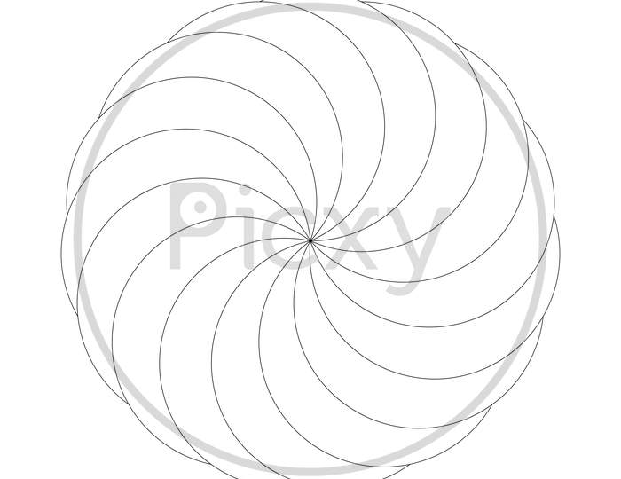 The circular pattern, geometric mandala. black and white vector illustration. Vector geometric shapes. Graphical element for design work.
