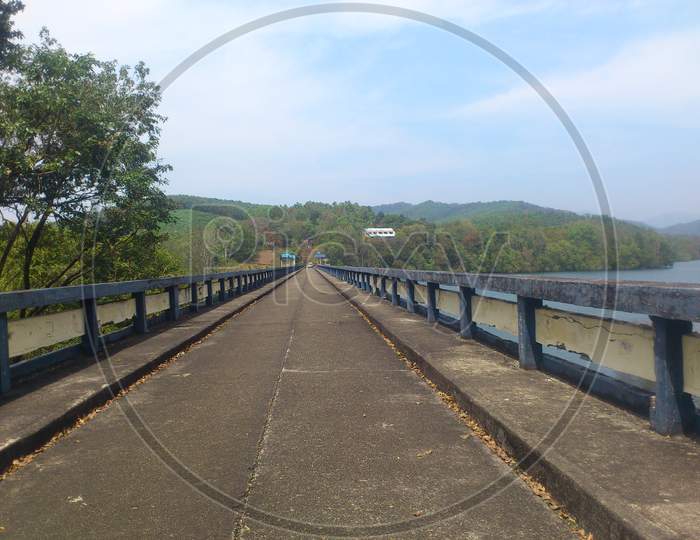 narrow concrete bridge