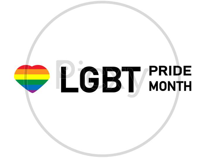 Lgbt Pride Month In June. Lesbian Gay Bisexual Transgender. Pride Celebrating Lgbt Culture Symbol. Lgbt Flag Design.Poster, Card, Banner And Background. Rainbow Love Concept. Vector Illustration.
