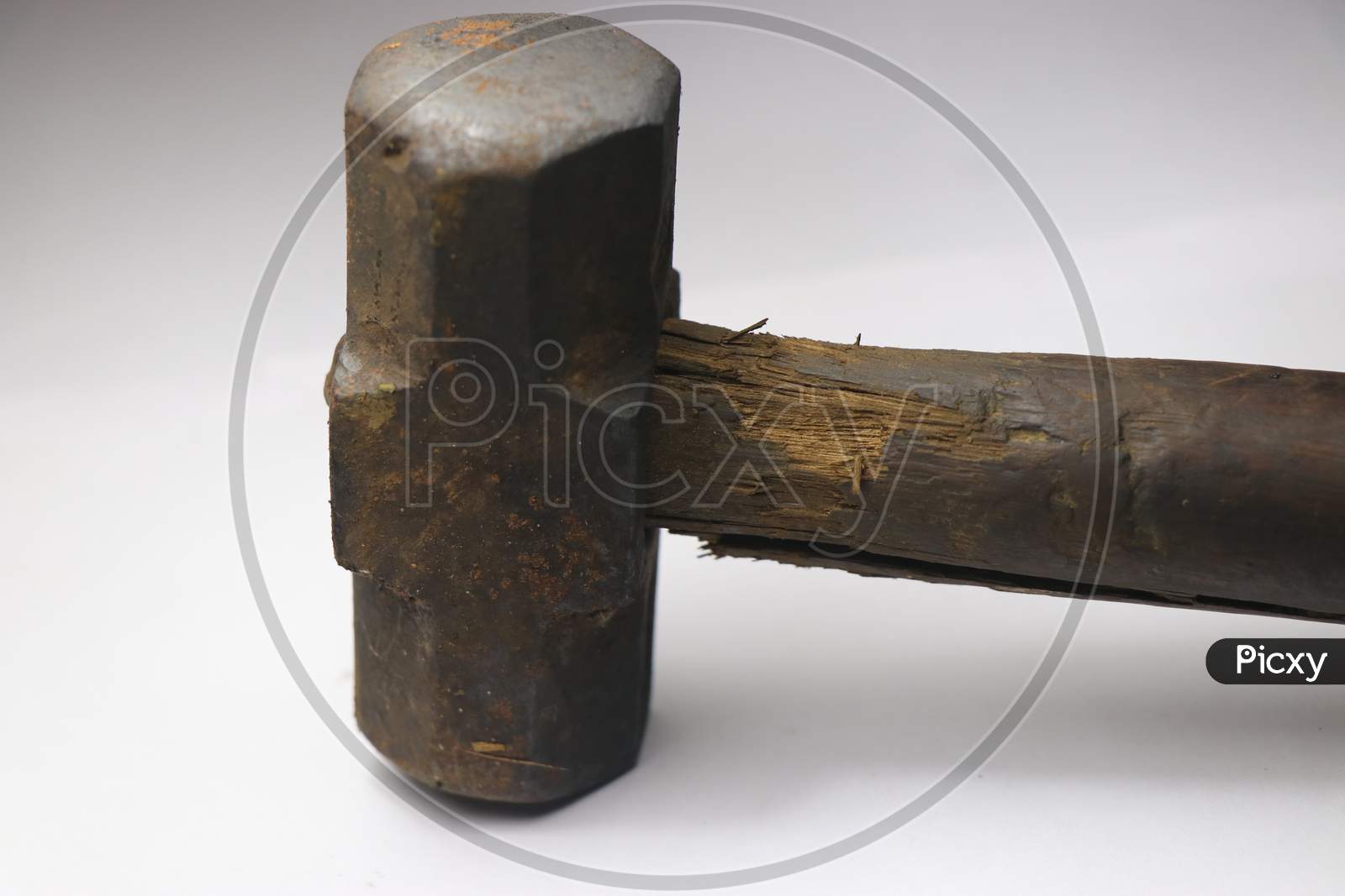 Antique Hammer Which Looks Rusty And Having Wooden Handle