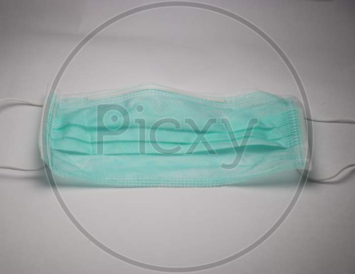 Surgical Face Mask On White Background