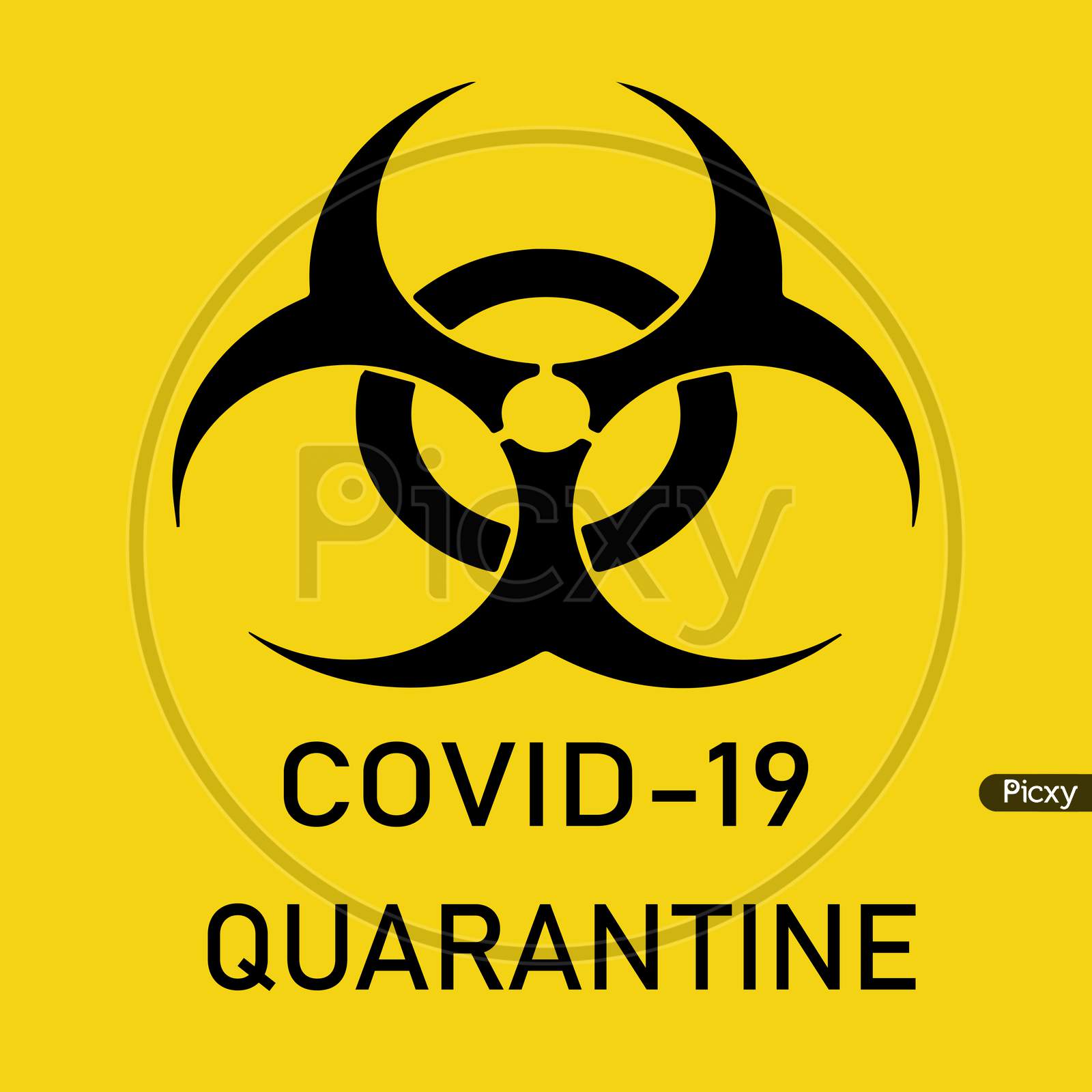 Covid-19 Biohazard Warning Quarantine Poster. Vector Template For Posters, Banners, Advertising. Stop Covid-19. Danger Of Infection From Coronavirus Sign. Concept.