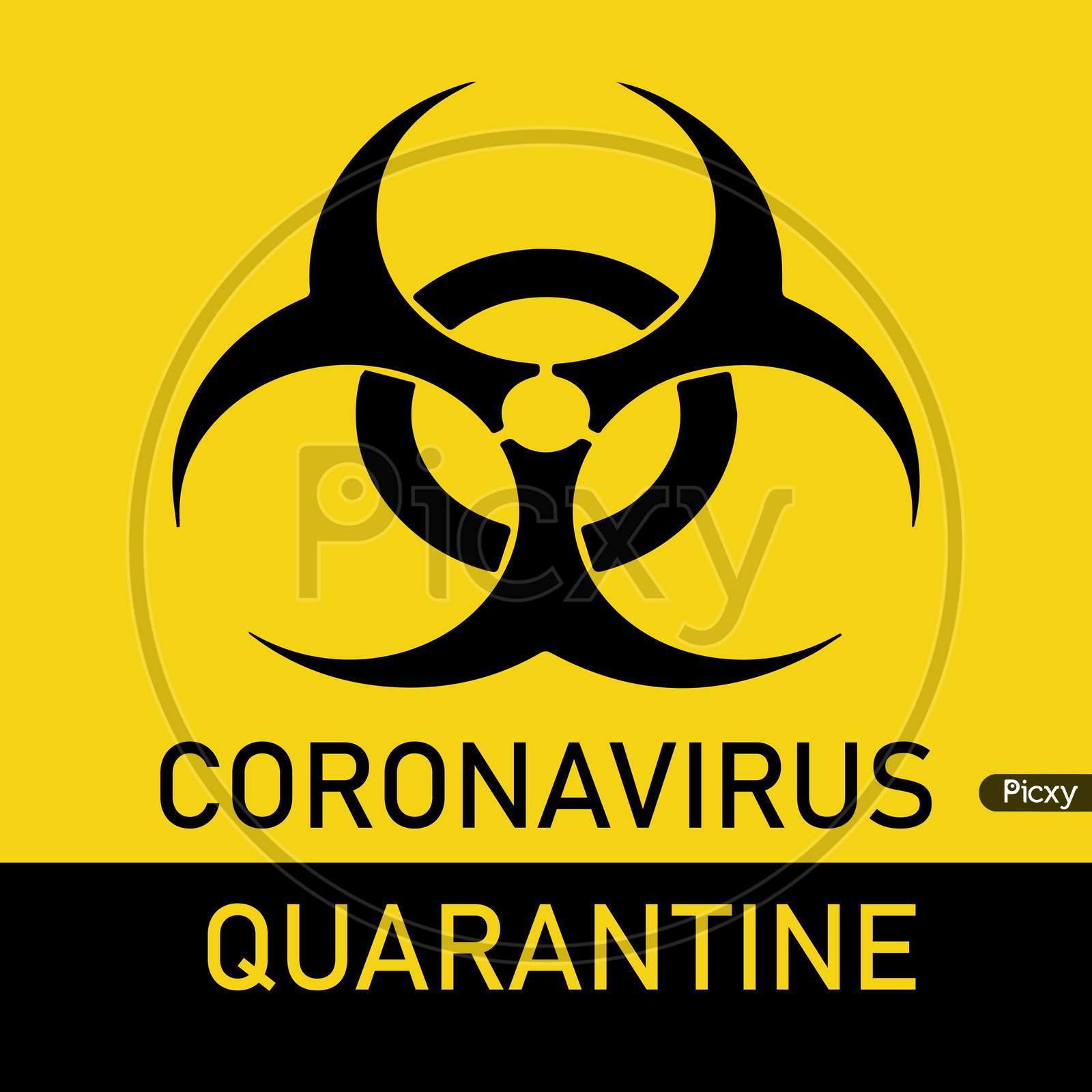 Coronavirus Biohazard Warning Quarantine Poster. Vector Template For Posters, Banners, Advertising. Stop Covid-19. Danger Of Infection From Coronavirus Sign. Concept.