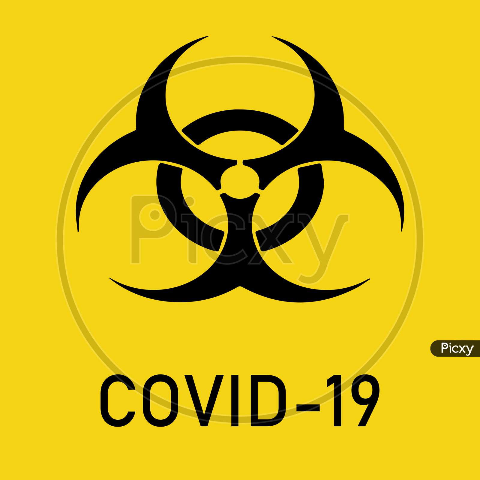 Covid-19 Biohazard Warning Poster. Vector Template For Posters, Banners, Advertising. Danger Of Infection From Coronavirus Sign. Concept.
