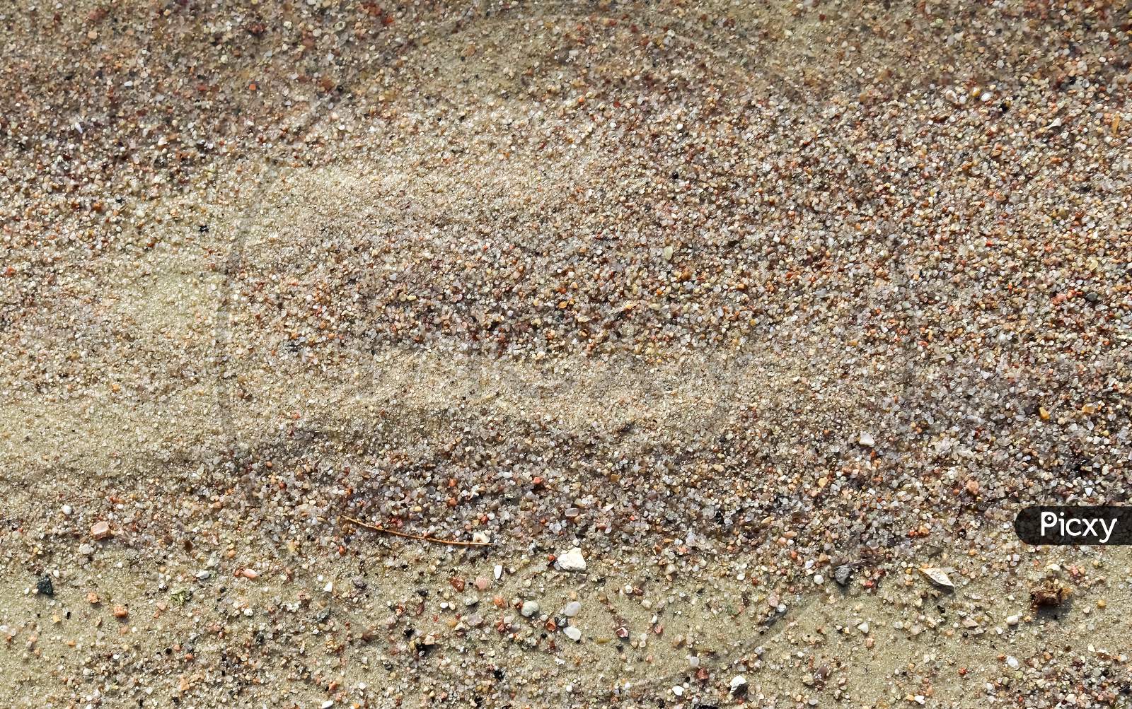 Close up view on sand ground surfaces and textures in high resolution