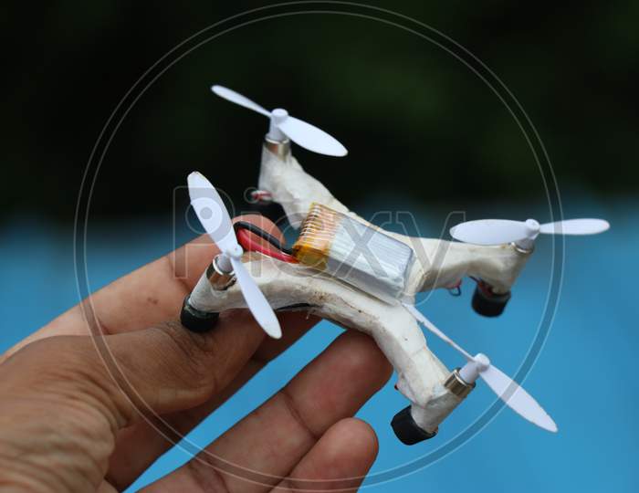 Drone Or Quadcopter Which Is Small In Size Held In Hand