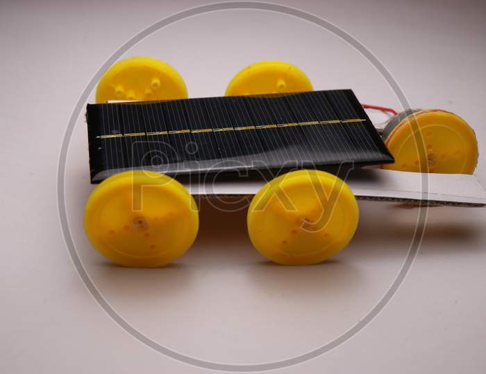 Mini Solar Powered Car Which Runs On Electricity Produced By Solar Panel