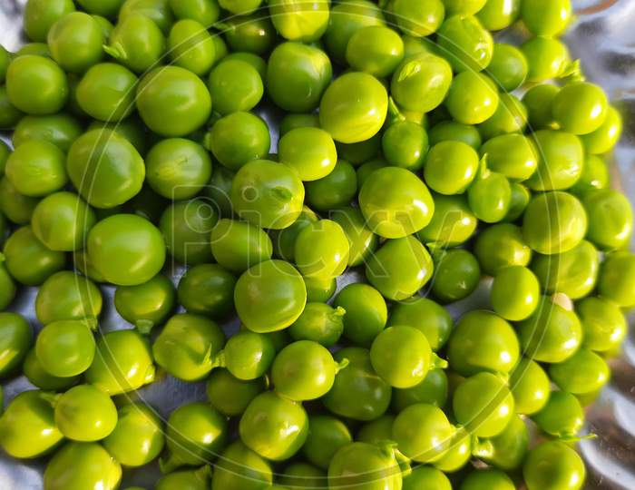 Full Frame shot of Fresh green pea.