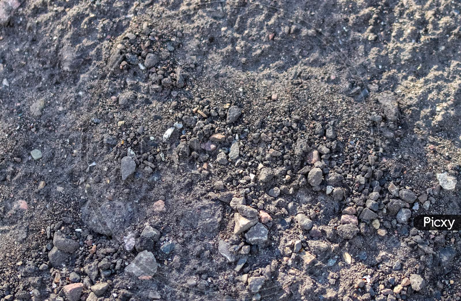 Close up view on sand ground surfaces and textures in high resolution