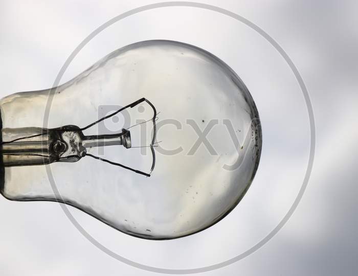 Incandescent Bulb Which Is Outdated With Visible Tungsten Filament