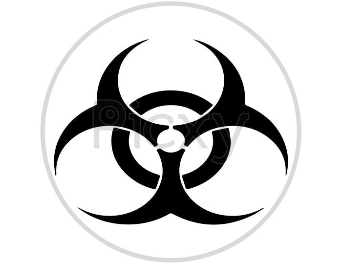Biohazard Warning Symbol Isolated On White Background.