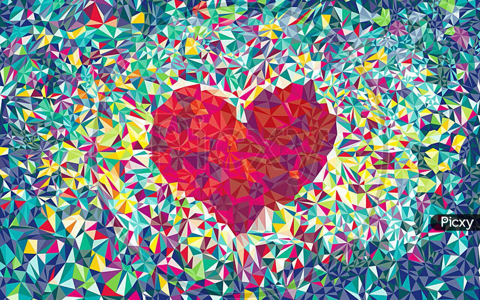 Image of A Beautiful heart shape artwork with multiple colors for ...