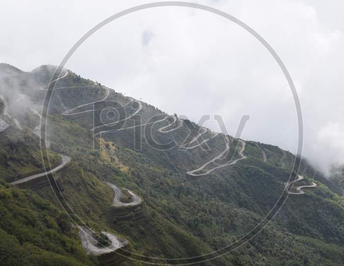 Zigzag Road In East Sikkim